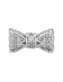 Fashion 5*10mm White Gold White Diamond Copper Gold-plated Big Hole Diamond Small Waist Diy Jewelry Accessories