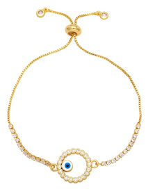 Fashion B Brass Set Zirconia Claw Chain Eye Pull Bracelet