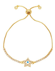 Fashion D Brass Set Zirconium Claw Chain Star Eye Pull Bracelet