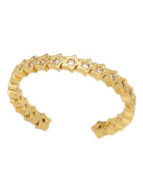 Fashion B Brass Diamond Star Ring