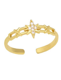 Fashion A Brass Diamond Starburst Open Ring