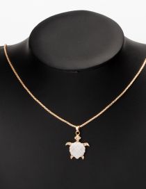 Fashion Gold Alloy Diamond Drip Oil Turtle Necklace