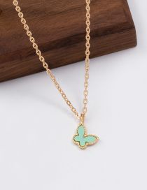 Fashion Gold Resin Butterfly Necklace