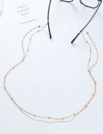 Fashion Gold Metal Pearl Geometric Chain Glasses Chain