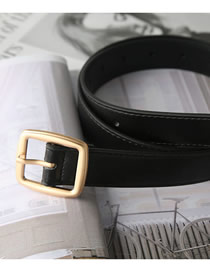 Fashion 2.8 Pearl Gold Square Buckle Pu Metal Square Buckle Wide Belt
