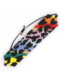 Fashion Color Rice Beaded Braided Leopard Bracelet