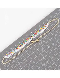 Fashion White Rice Beaded Colorful Braided Bracelet
