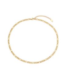 Fashion Necklace-40+5cm Titanium Steel Gold Plated Chunky Chain Necklace