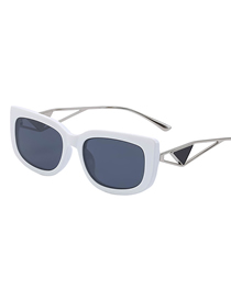 Fashion White Pc Square Large Frame Sunglasses