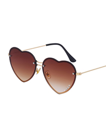 Fashion Gold Frame Progressive Tea Tablets Pc Love Sunglasses