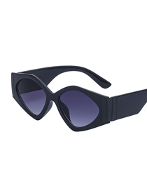 Fashion Black Double Grey Pc Irregular Sunglasses