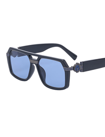 Fashion Black Grey Blue Pc Steam Square Large Frame Sunglasses