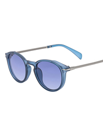 Fashion Sand Transparent Blue Pc Square Large Frame Sunglasses
