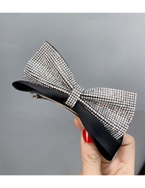 Fashion Hot Drill Black Bow Rhinestone Three-dimensional Bow Hairpin