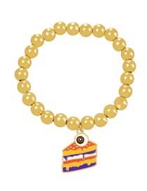 Fashion Gold Alloy Drop Oil Halloween Eye Cake Beaded Resin Bracelet