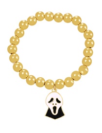 Fashion Gold-7 Alloy Drip Oil Halloween Imp Beaded Resin Bracelet