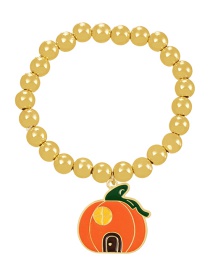 Fashion Gold-15 Alloy Drip Oil Halloween Pumpkin Hut Beaded Resin Bracelet