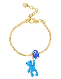 Fashion Blue Copper Drip Bear Resin Eye Bracelet