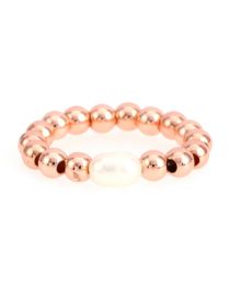 Fashion Rose Gold Gold Plated Copper Beaded Ring