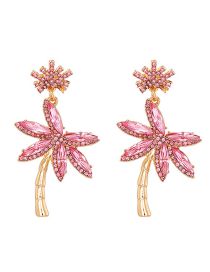 Fashion Pink Copper Diamond Coconut Stud Earrings