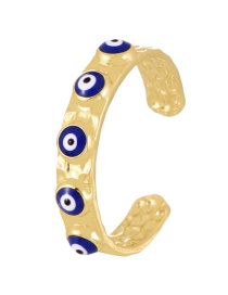 Fashion Navy Blue Copper Drip Oil Eye Ring