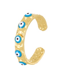 Fashion Blue Copper Drip Oil Eye Ring