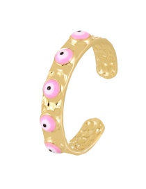 Fashion Pink Copper Drip Oil Eye Ring