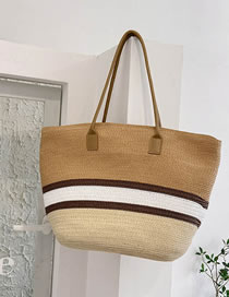 Fashion Section One Straw Large Capacity Tote