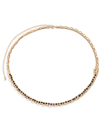 Fashion Gold 1306 Pure Copper Geometric Chain Flower Waist Chain