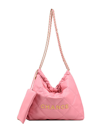 Fashion Pink Large Capacity Letter Shoulder Bag