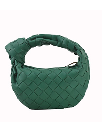 Fashion Green Pu Diamond Woven Handbag