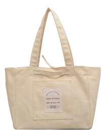 Fashion Creamy-white Canvas Large Capacity Shoulder Bag