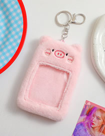 Fashion 3# Pink Pig Cartoon Plush Piggy Card Holder