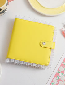 Fashion A7 Yellow Shell (without Inner Page) Pu Solid Color Loose-leaf Lace Edge Album Book