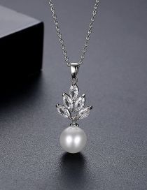 Fashion White Gold Bronze Zirconium Pearl Necklace
