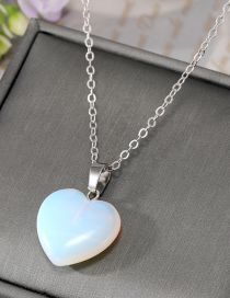 Fashion Laser Heart Stone Necklace Geometric Heart Stone Necklace