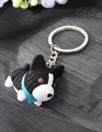 Fashion Black Puppy Plastic Wool Puppy Keychain