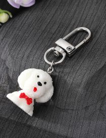 Fashion White Puppy Keychain Cartoon Resin Puppy Keychain