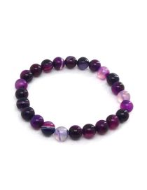 Fashion 5# Purple Bead Bracelet Faux Agate Bead Tourmaline Turquoise Beaded Bracelet