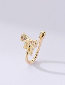 Fashion Gold Copper Inlaid Zirconium Bow Nose Clip