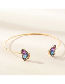Fashion Butterfly Alloy Geometric Diamond Butterfly Bracelet