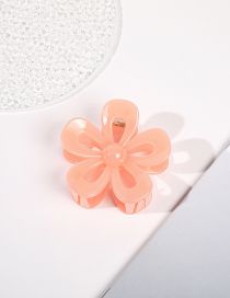 Fashion Jelly Deep Orange Plastic Hollow Flower Gripper