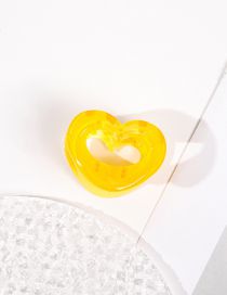 Fashion Yellow Plastic Heart Colorblock Gripper