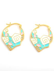 Fashion White Brass Diamond Drop Oil Geometric Earrings