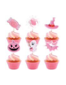 Fashion Pink Halloween 12 Pieces Of Cake Inserts 5 Pieces Halloween Cake Card