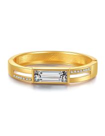 Fashion Gold Alloy Diamond Cutout Asymmetric Square Magnetic Buckle Bracelet