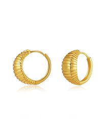 Fashion Gold Gold Plated Copper Striped Geometric Circle Earrings