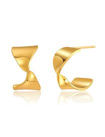 Fashion Gold Copper Gold Plated Twist Stud Earrings