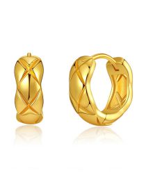Fashion Gold Brass Gold Plated Diamond Round Earrings