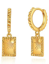 Fashion Gold Copper Gold Plated Box Earrings